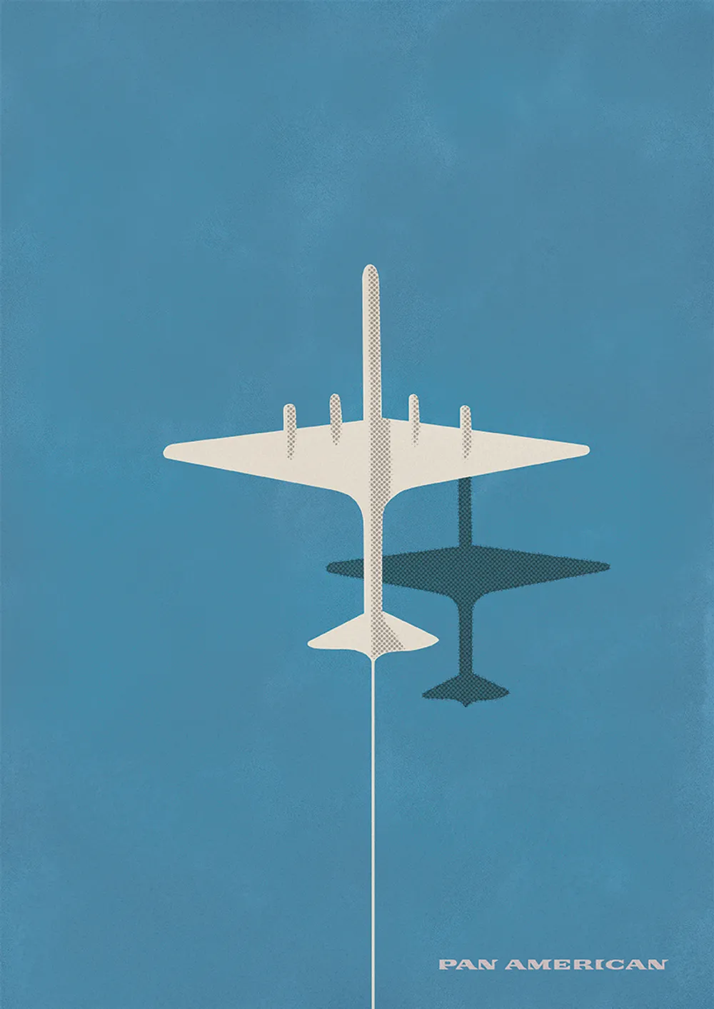 Illustrated recreation of a classic Pan American airline poster